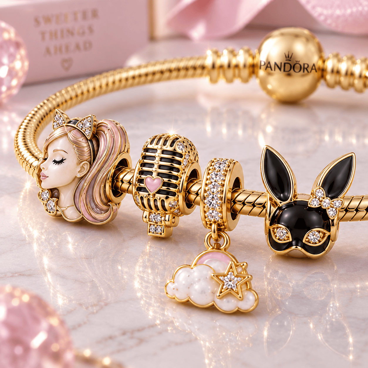 ARG Gold Charm Bracelet Set VTH