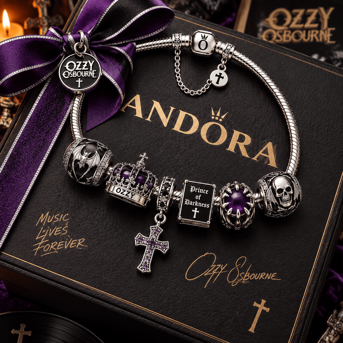 OZY Silver Charm Bracelet Set PTT