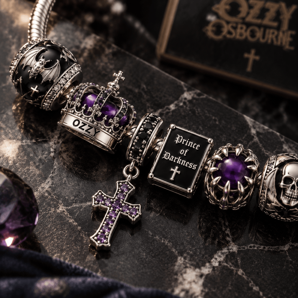 OZY Silver Charm Bracelet Set PTT