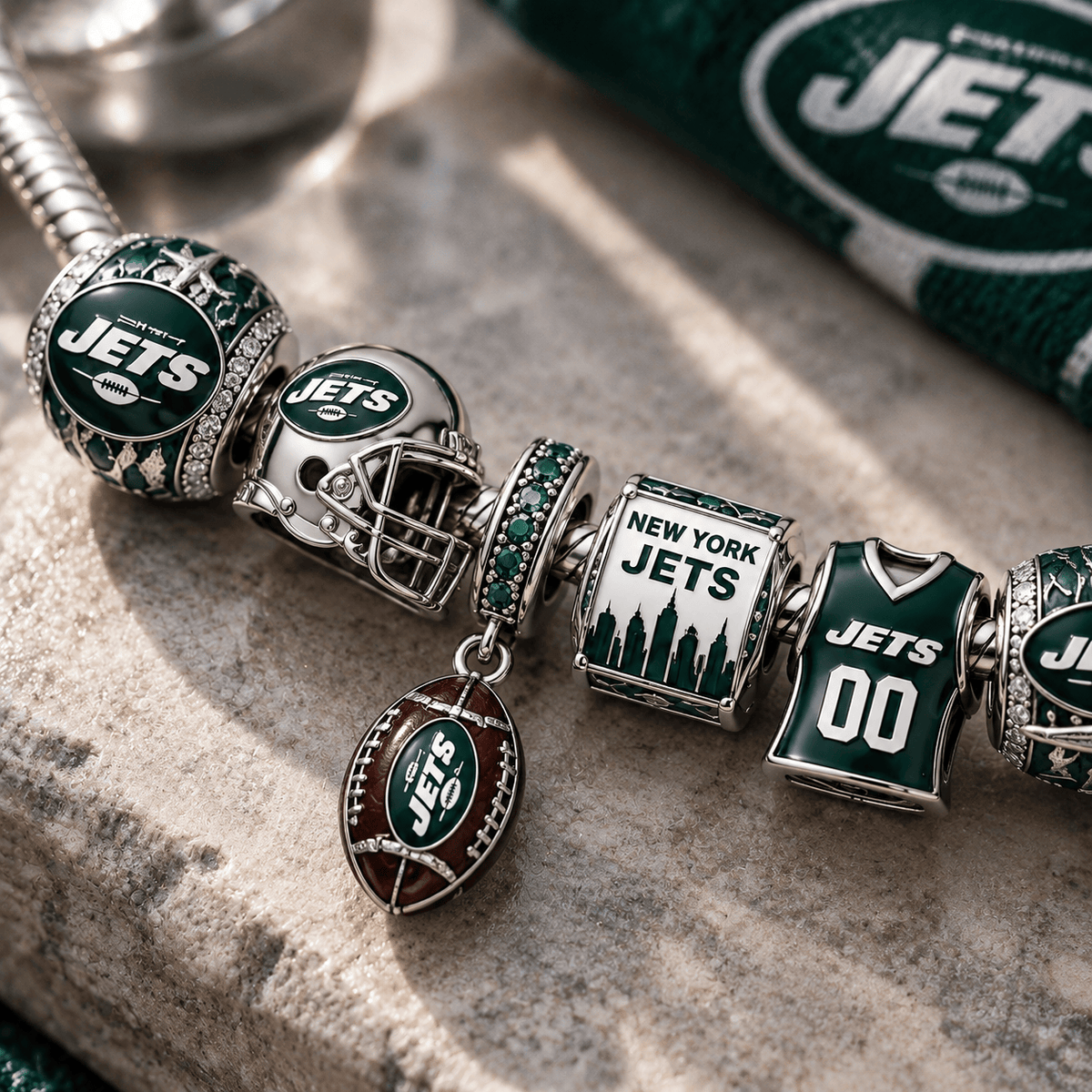 NYJ Silver Charm Bracelet Set PTT