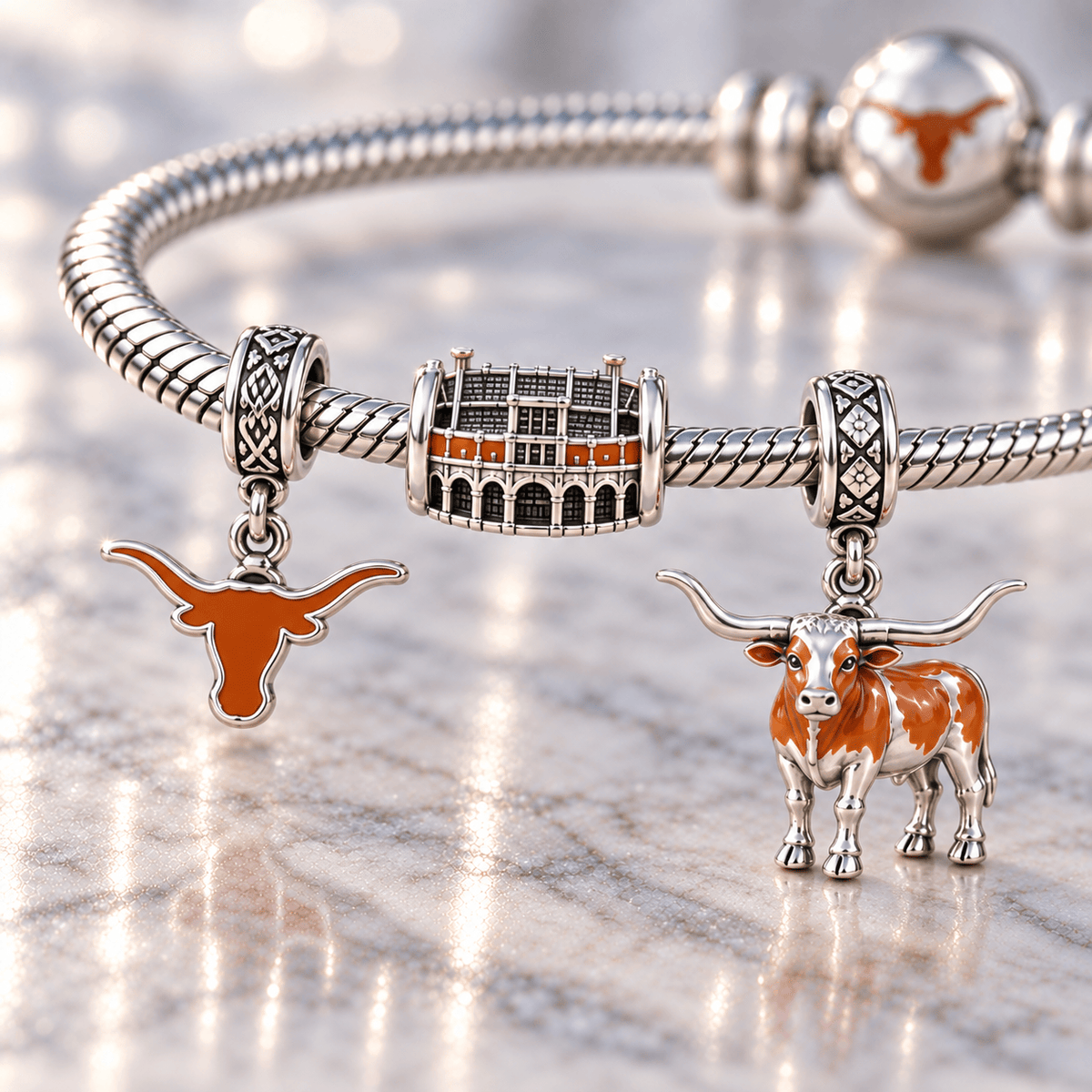 TLS Silver Charm Bracelet Set HQH