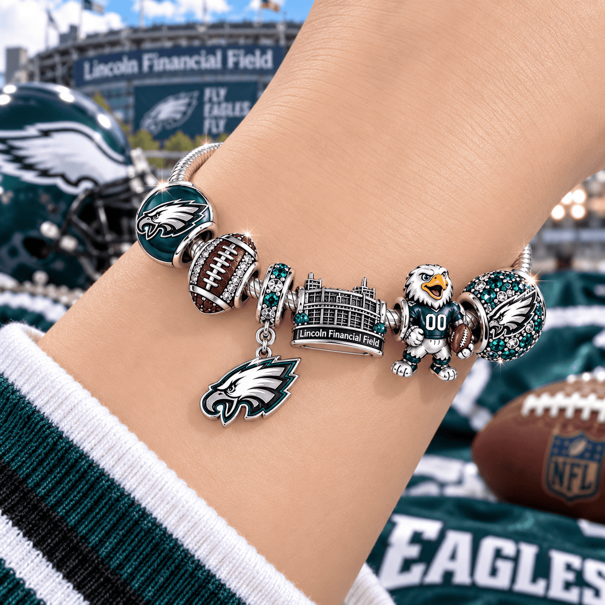 PLDE Silver Charm Bracelet Set VTH