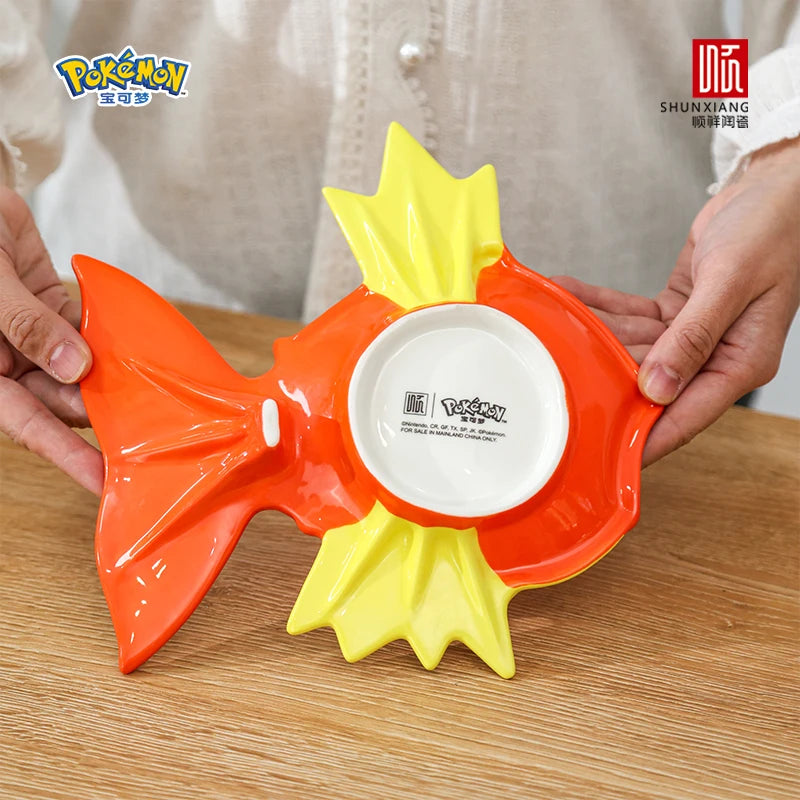 SHUNXIANG Pokémon Magikarp Ceramic Plate Fruit Pastry Tray Creative Fish Shaped Ceramic Sushi Sashimi Serving Plate Food Tray